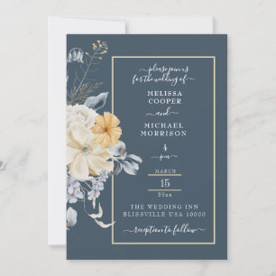 CONVITE ALGO AZUL, CASAMENTO FLORESTAL PASTEL