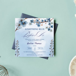 Convite Algo Azul Eu Floresço Brunch Chá de Noiva