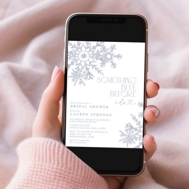 Convite Algo Azul Floco de Neve Chá de panela de inverno (Criador carregado)