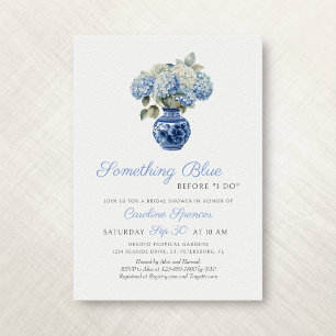 Convite Algo Azul Hydrangea Chinoiserie Chá de panela