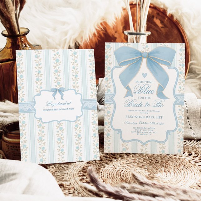 Convite Algo azul para o Chá de panela Arco azul-escuro (Criador carregado)