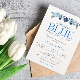 Convite Algo Chá de panela Floral Azul