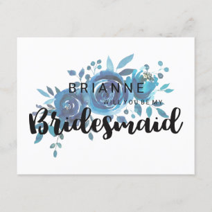 Convite Algo De Rosa Azul Você Será Minha Porta-Pontas