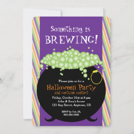 Convite Algo está a criar, Pote de bruxas, festa de Hallow