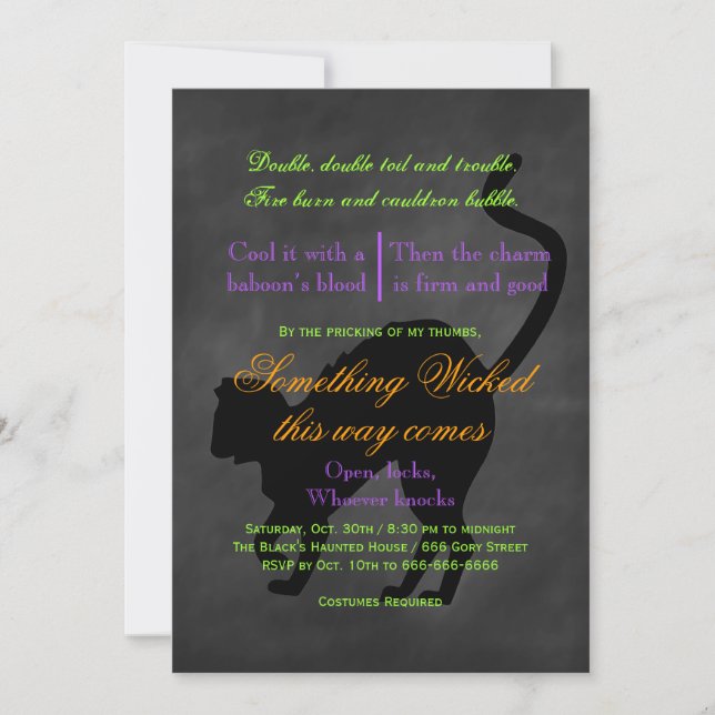 Convite Algo Mal Convidado De Halloween (Frente)