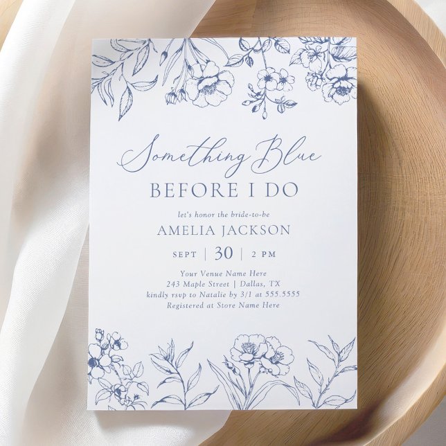 Convite Algo sobre Chá de panela de Chinoiserie Azul (Criador carregado)