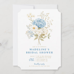Convite Algo sobre o Chá de panela Blue Hydrangeas