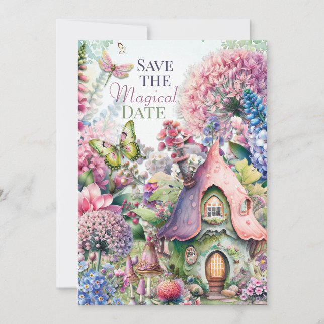 Convite Algodão de fada Festa de aniversário mágica (Frente)