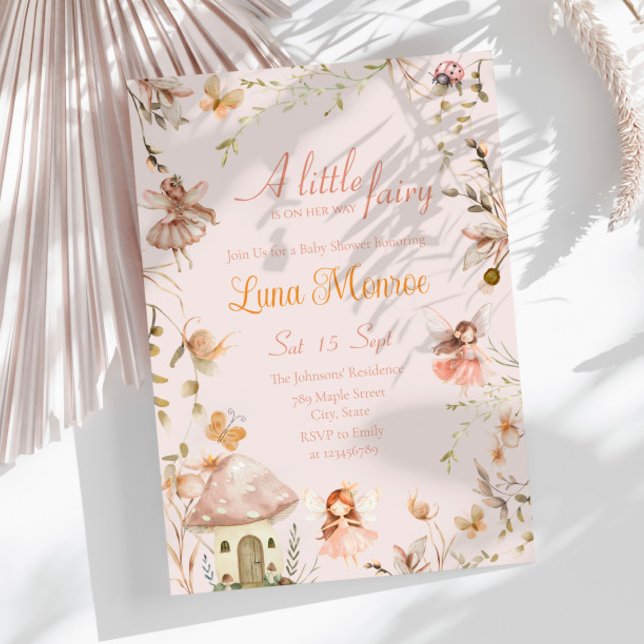 Convite Algodão de Laticínios Boho Chá de fraldas de Aquar (Criador carregado)