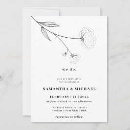 Convite Algodão Flor Branco Clara Botânica, nós fazemos