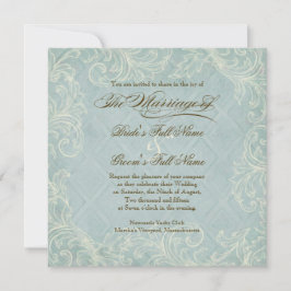 Convite Algodão Floral pelo Casamento de Beachy