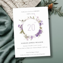 Algodão Meadow Lilac Floral Wreath Aniversário