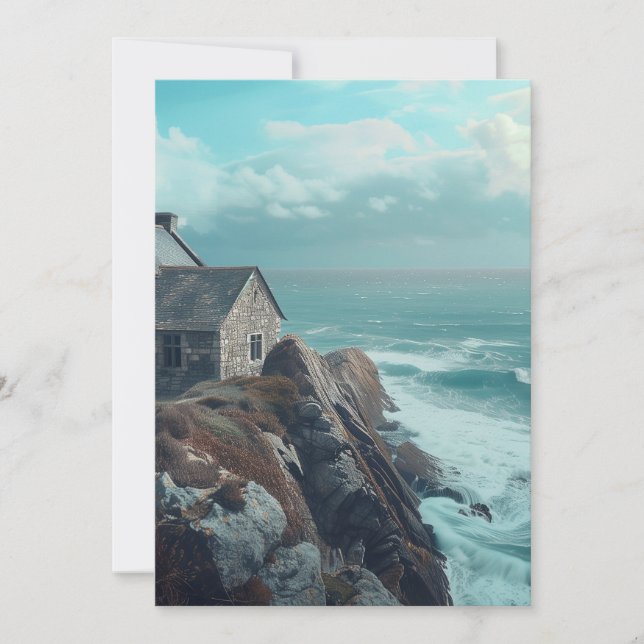 Convite Algodão Medieval em um Cliff (Frente)