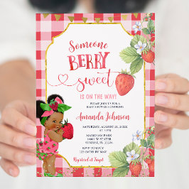 Convite Alguém Berry Sweet Strawberry Girl Chá de fraldas