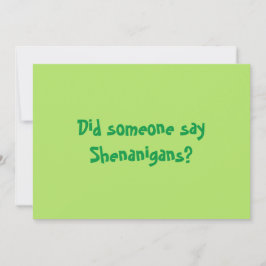 Convite Alguém Disse Shenanigans? Feliz Dia dos Patrícios