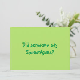 Convite Alguém Disse Shenanigans? Feliz Dia dos Patrícios