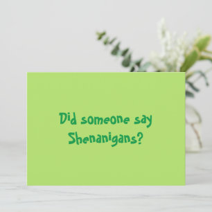 Convite Alguém Disse Shenanigans? Feliz Dia dos Patrícios