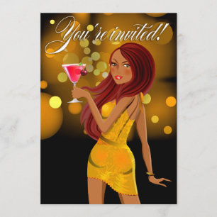 Convite Algum amarelo da celebração do partido da