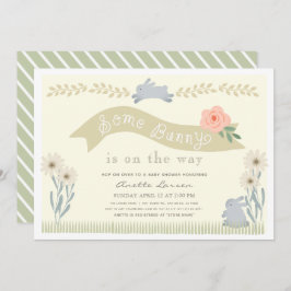 Convite Algum Chá de fraldas Neutro de Gênero Coelho Amare