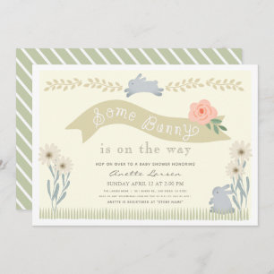 Convite Algum Chá de fraldas Neutro de Gênero Coelho Amare