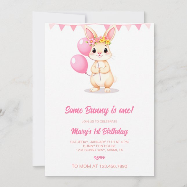 Convite Algum Coelhinho é um Convite, Algum Coelhinho está (Frente)