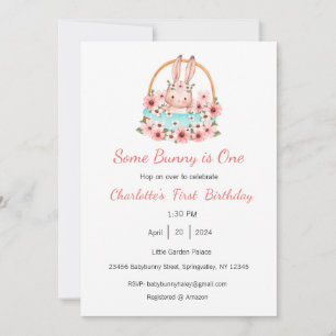 Convite Algum Coelhinho é um Convite, Coelhinho Uma Festa,