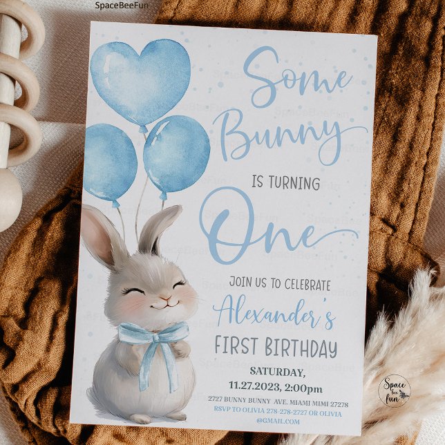 Convite Algum Coelhinho é um dos primeiros aniversários do (Some Bunny is One, 1st Birthday Invitation, Bow Bunny Birthday, Bunny Theme Party, First Birthday Gi)