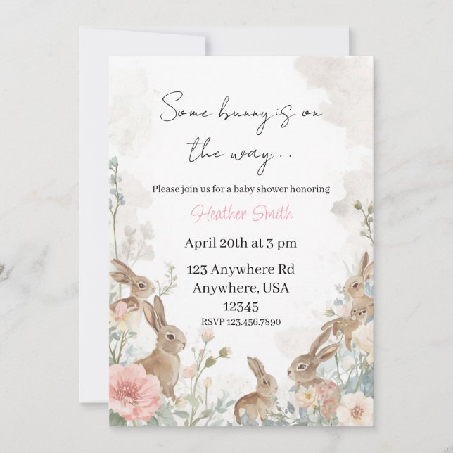 Convite Algum Coelhinho está a Caminho (Frente)