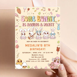 Convite Algum Coelhinho Está Fazendo Uma Festa de Aniversá