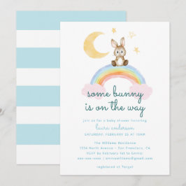 Convite Algum Coelhino Está a Caminho Chá de Bebê Sem Gêne