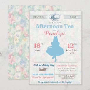 Convite ALGUM EVENTO - Alice no tea party do país das