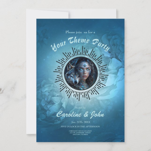 Convite Aliança forte o lobo e a bela mulher (Frente)