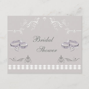 Convite Alianças de casamento & chá de panela Sparkly do