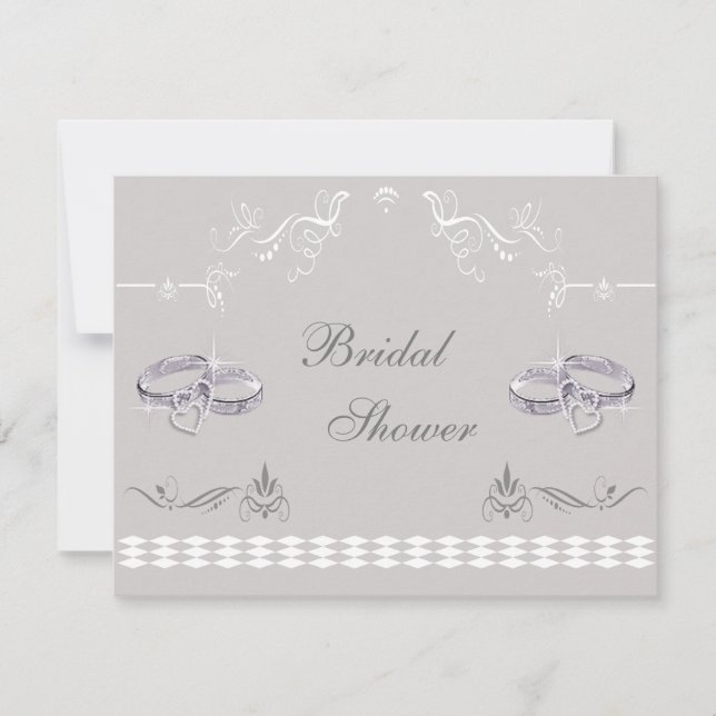 Convite Alianças de casamento & chá de panela Sparkly dos (Frente)