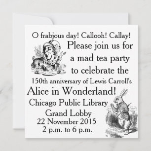 Convite Alice 150 Alice no País das Maravilhas 150 anos