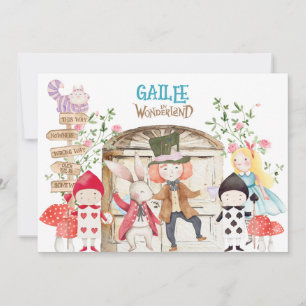 Convite Alice Adventure no Woderland Birthday