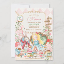 Alice Adventure no Woderland Chá de fraldas Tea Pa