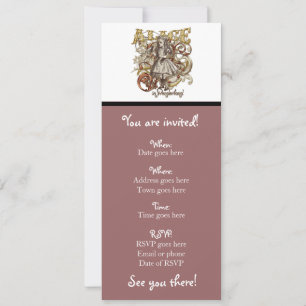 Convite Alice Carnivale Style (Versão Dourada)