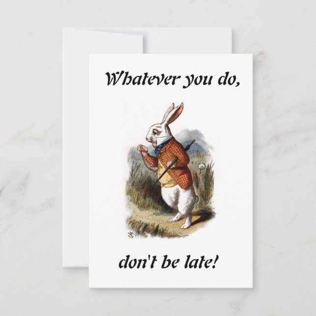 Convite Alice - coelho branco (Frente)