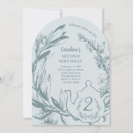 Convite Alice In Wonderland Tea para dois aniversários