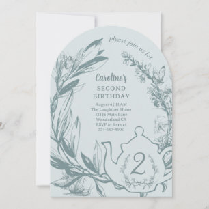 Convite Alice In Wonderland Tea para dois aniversários