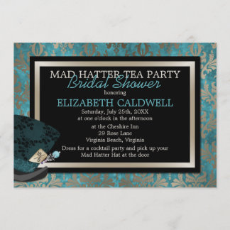 Convite Alice Mad Hatter no Chá de panela de Wonderland