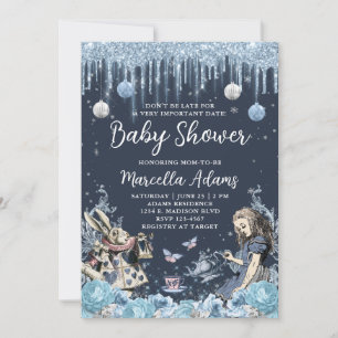 Convite Alice na Blue Winter Wonderland