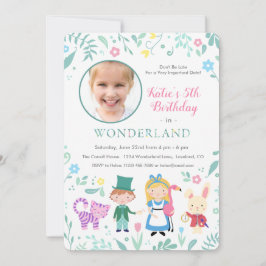 Convite Alice na Festa de aniversário das Maravilhas