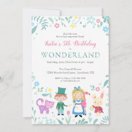 Convite Alice na Festa de aniversário das Maravilhas