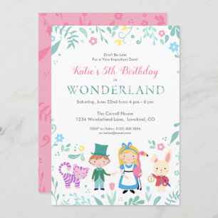 Convite Alice na Festa de aniversário das Maravilhas