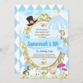 Convite Alice na Festa de aniversário das Maravilhas