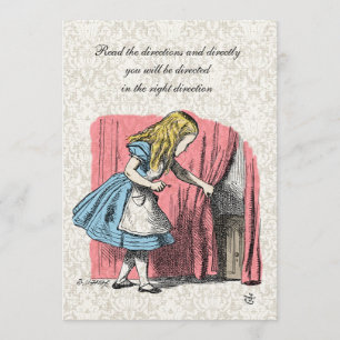 Convite Alice na festa de aniversário do flamingo do rosa