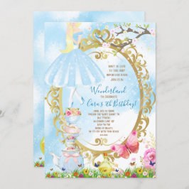 Convite Alice na festa de aniversário do país das