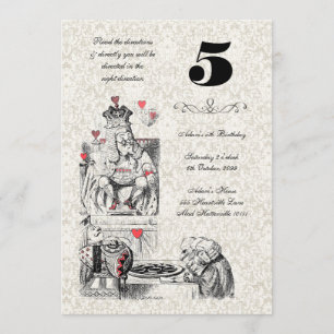 Convite Alice no aniversário vermelho do tea party dos